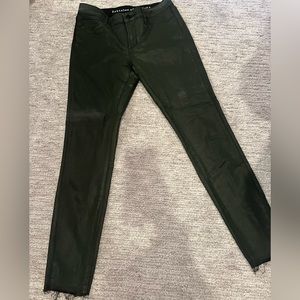 Articles of Society Dark Green Wax Coated Jeggings